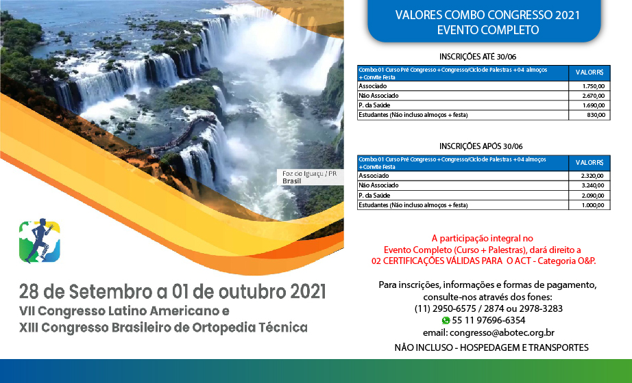 Abertas as inscrições para o NOSSO Congresso 2021 em Foz do Iguaçu! Esperamos por você!