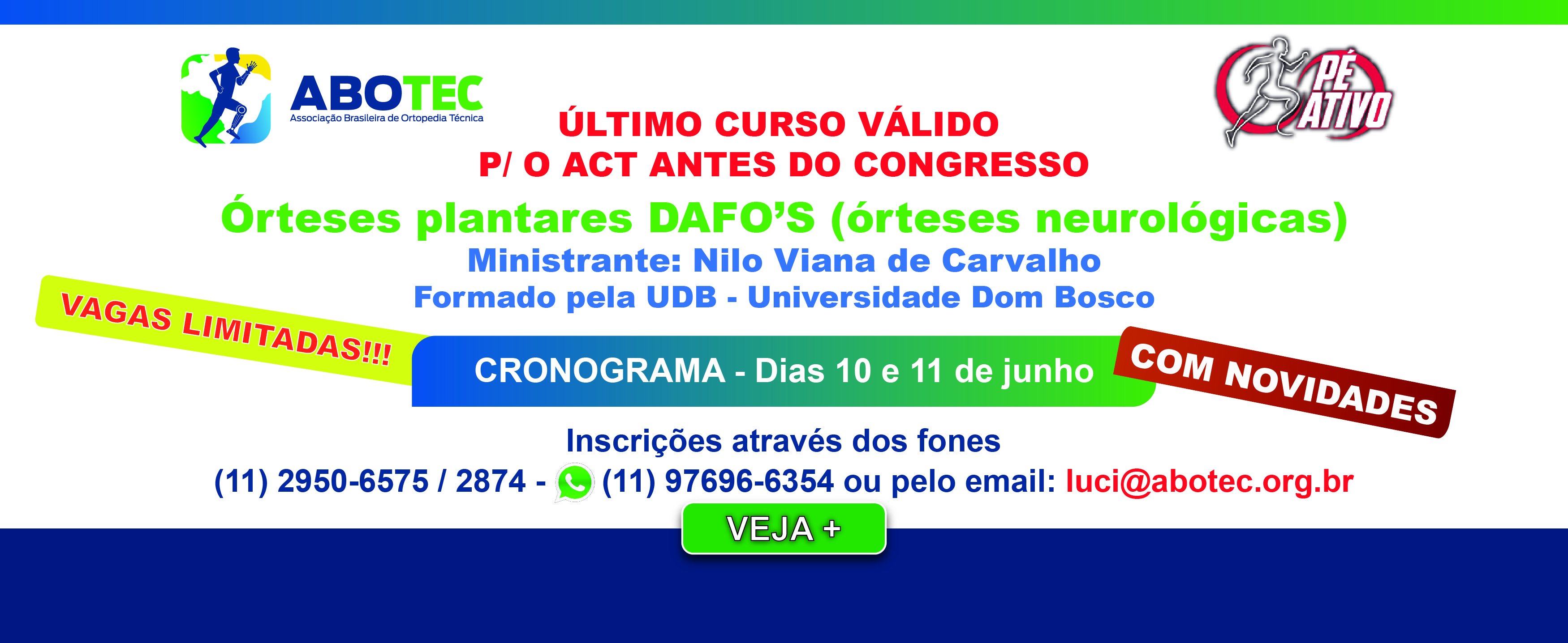 CURSO Órteses plantares DAFO’S (órteses neurológicas) 2022