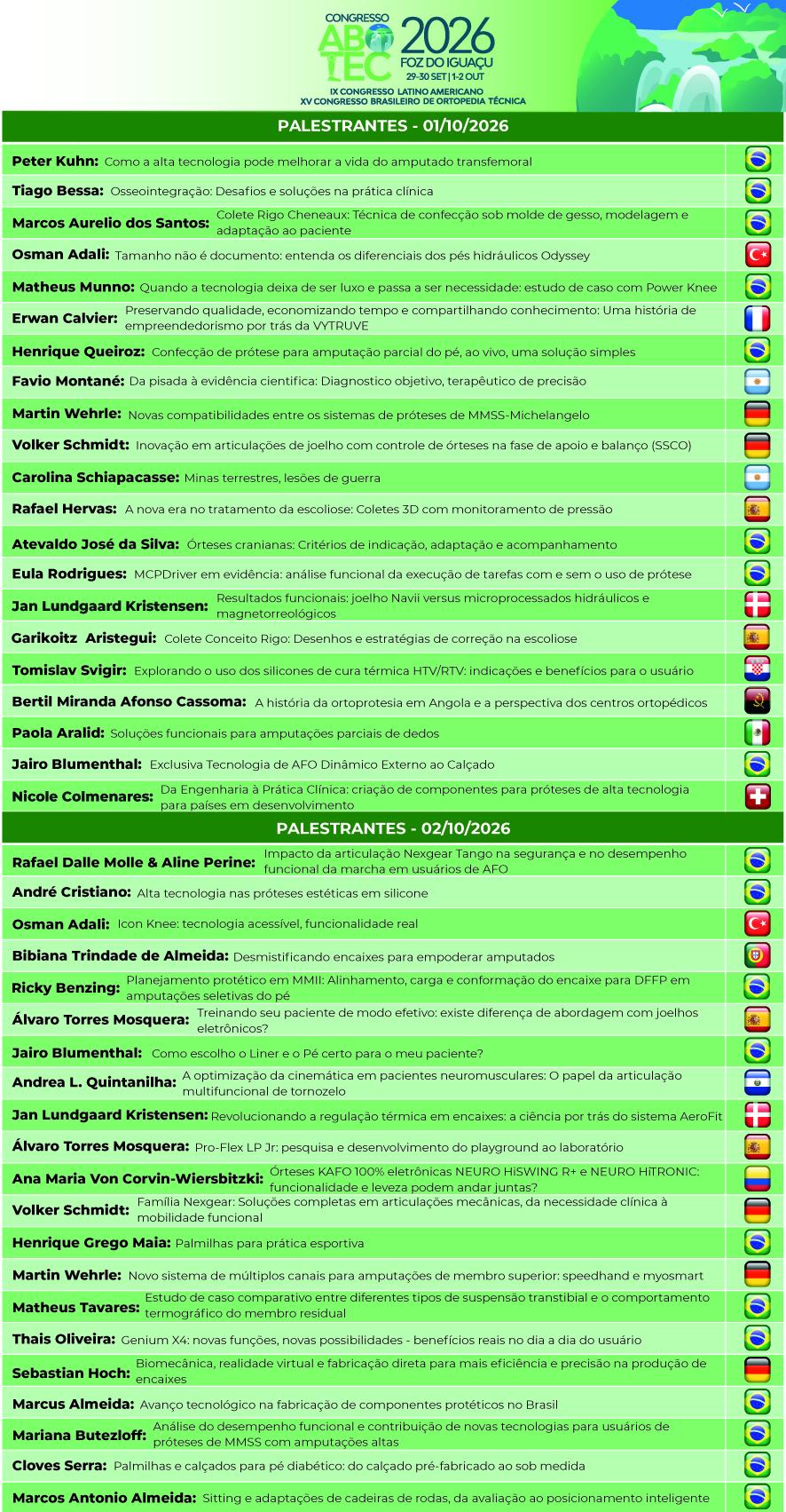 PALESTRAS - CONGRESSO ABOTEC 2026!